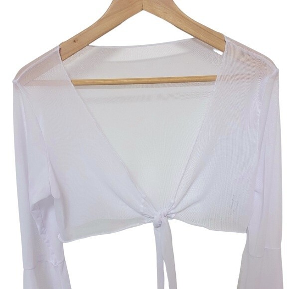 Unbranded Sheer Boa Tie Top - Picture 2 of 5